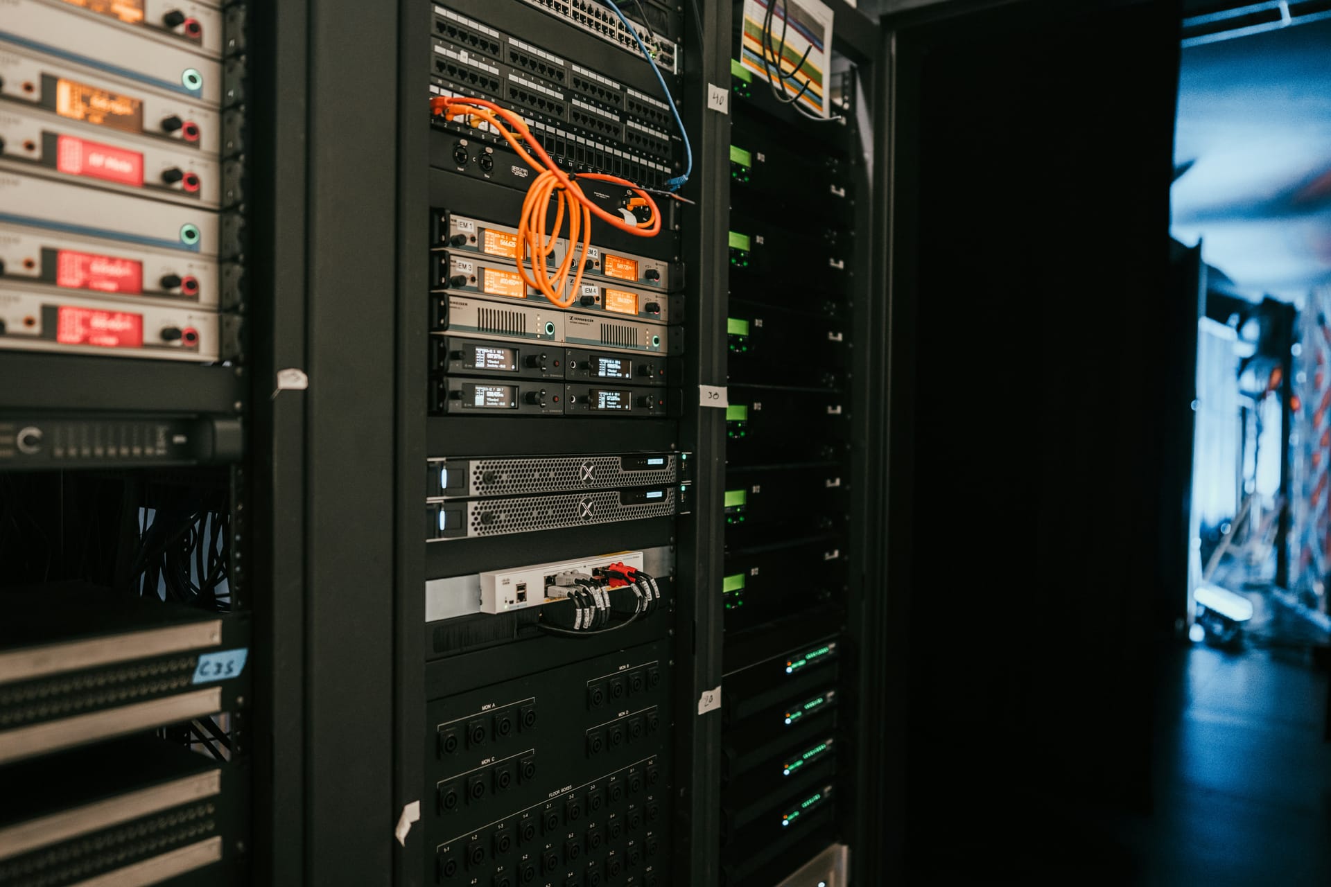 Network equipment in a communications room